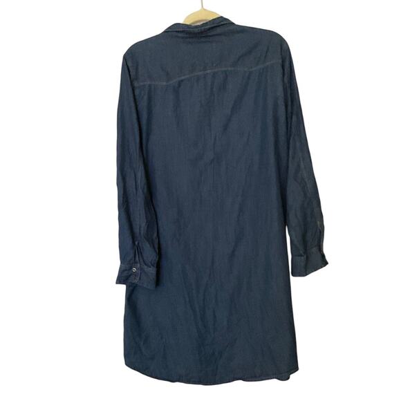 C'est Toi Juniors Blue Shirt Dress Roll Tab Sleeve Button Down Dress Size 3XL - Picture 6 of 8